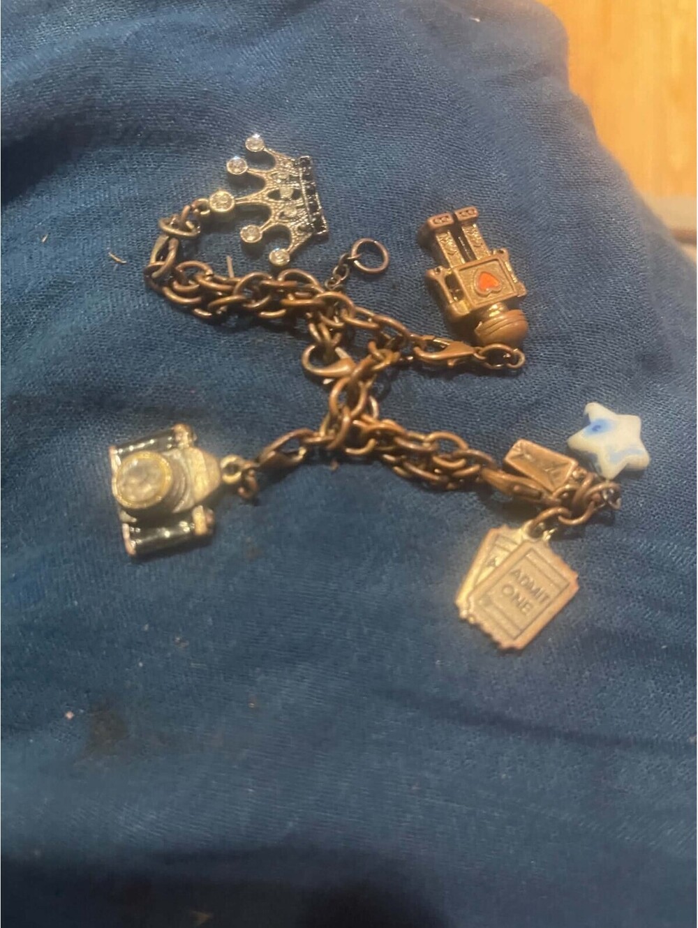 vintage style 90's costume charm bracelet